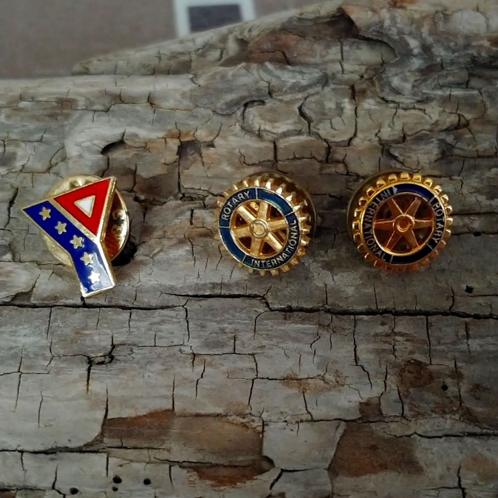 Gold and Blue Rotary International Pins & YMCA